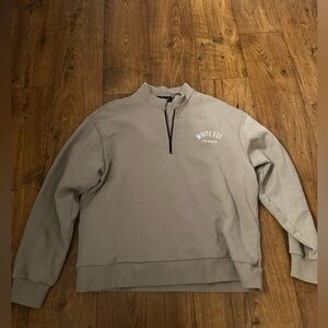 White Fox Boutique Taupe Zip Front Sweater